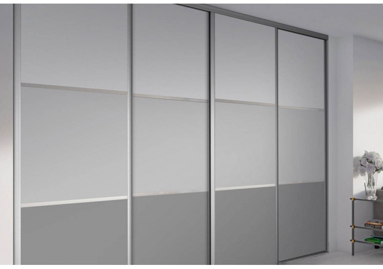 Façade de placard 4 portes coulissante Alouette - Kazed : Confort'Mat