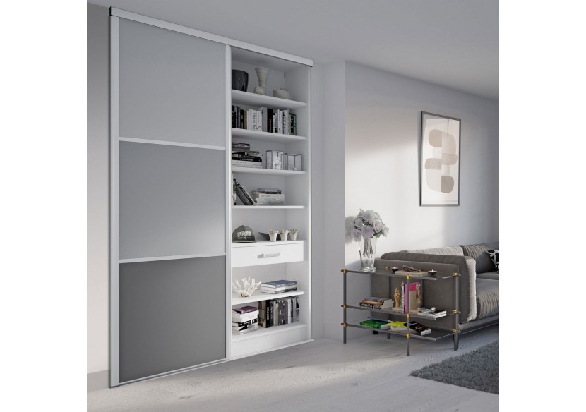 Façade de placard 1 portes coulissante Alouette - Kazed : Confort'Mat