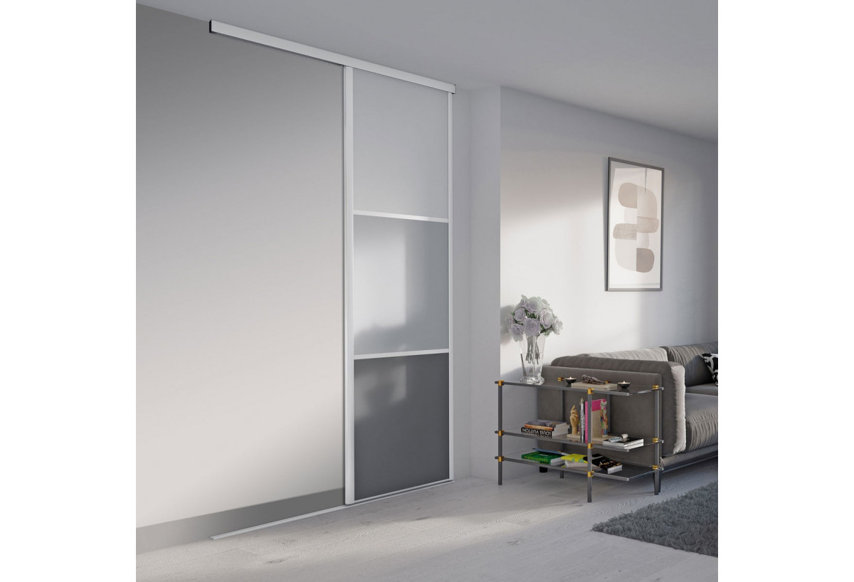 Façade de placard 1 portes coulissante Alouette - Kazed : Confort'Mat