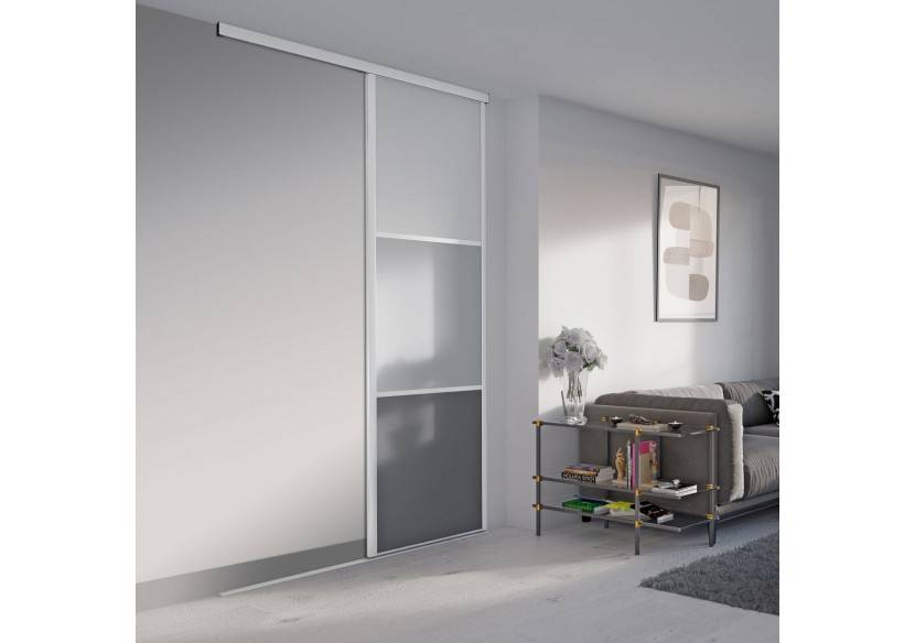 Façade de placard 1 portes coulissante Alouette - Kazed : Confort'Mat