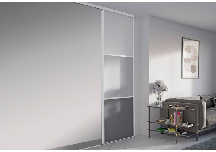 Façade de placard 1 portes coulissante Alouette - Kazed : Confort'Mat