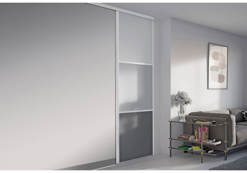 Façade de placard 1 portes coulissante Alouette - Kazed : Confort'Mat
