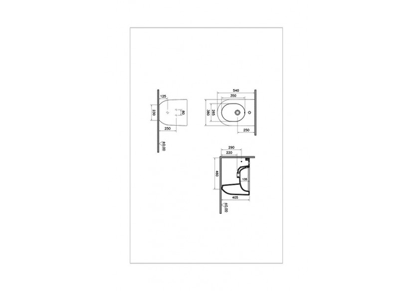 Liquid Bidet sur pied 54 cm Blanc - 7322B403-0288 - Vitra