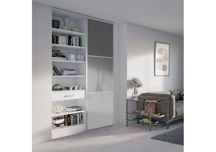 Façade de placard 1 porte coulissante Alouette - Kazed : Confort'Mat 2