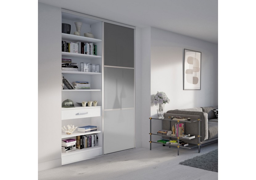 Façade de placard 1 porte coulissante Alouette - Kazed : Confort'Mat