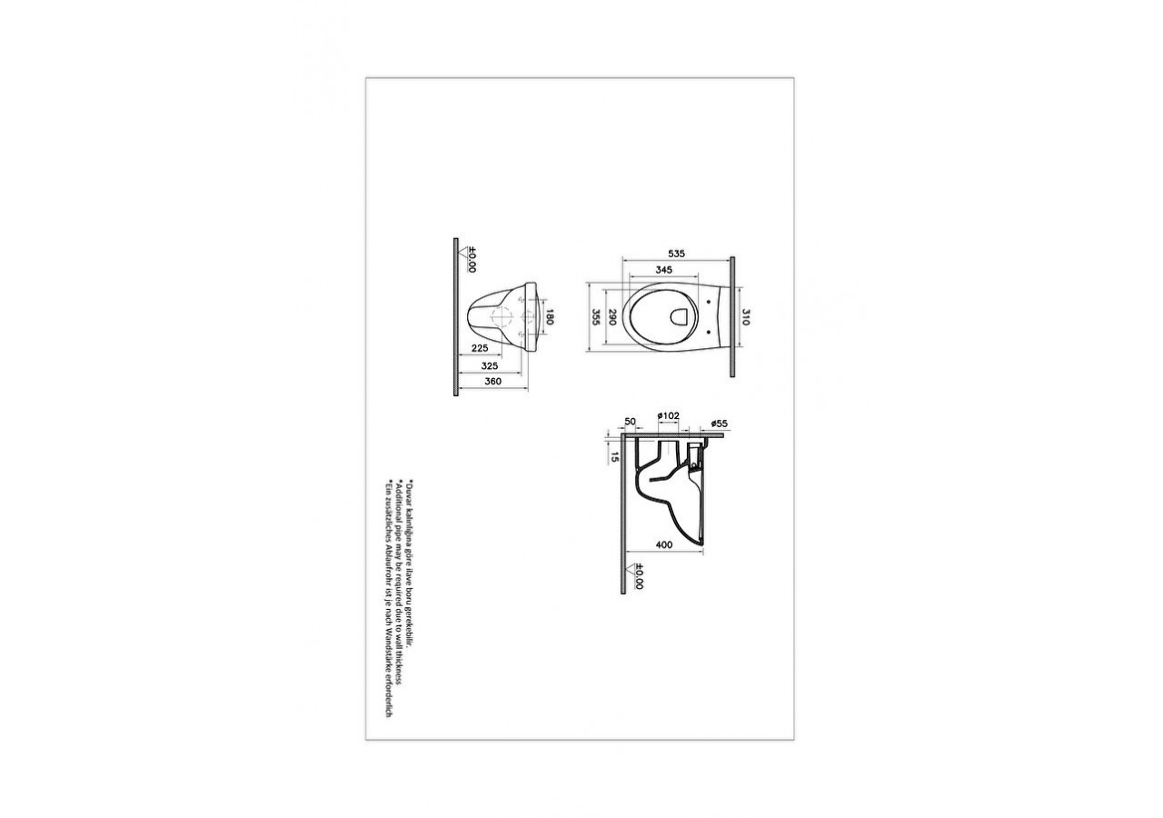 Normus SpinFlush Pack WC suspendu sans bride, 54 cm, blanc - 7855B003-6150 - Vitra