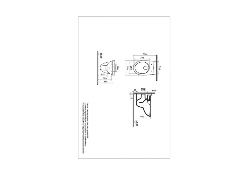 Normus SpinFlush WC suspendu sans bride, 54 cm, blanc - 7855L003-1030 - Vitra