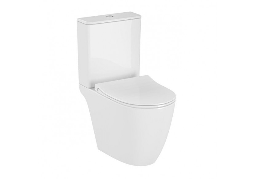 Pack WC à poser sans bride, open back, abattant Slim avec fermeture douce, blanc brillant - 9830B003-7205 - Vitra