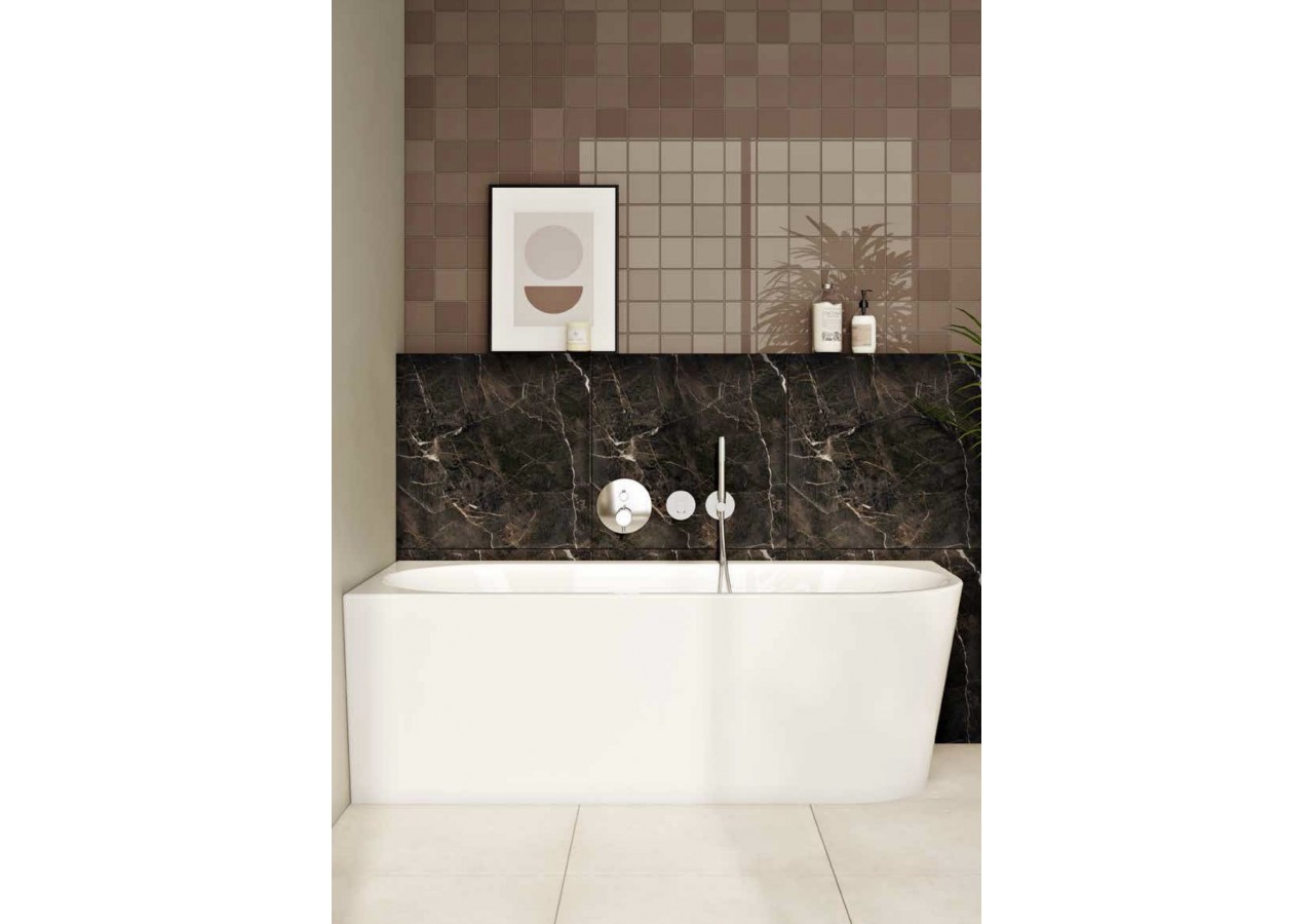 165x75 Baignoire à encombrement réduit, angle à gauche + set de pieds + siphon caché - 65430006000 - Vitra