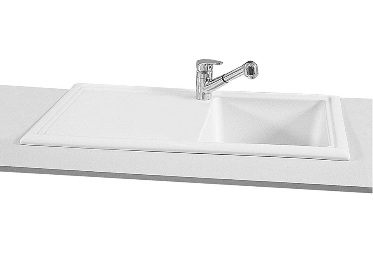 Arkitekt evier cuisine encastré,101 cm,trous pour robinet avant & arrière persés - 4107B003-0755 - Vitra