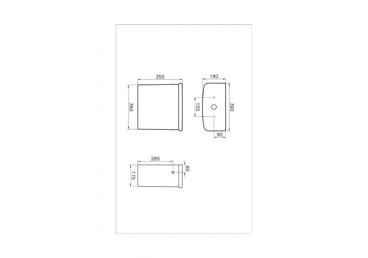 Valarte réservoir de chasse d'eau en céramique, raccordement latéral, blanc - 4161B003-5588 - Vitra