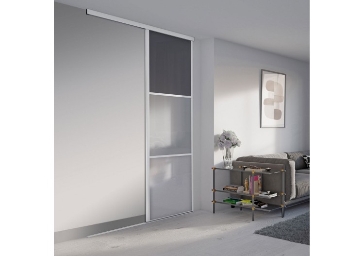 Façade de placard 1 portes coulissante Alouette laqué- Kazed : Confort'Mat 2