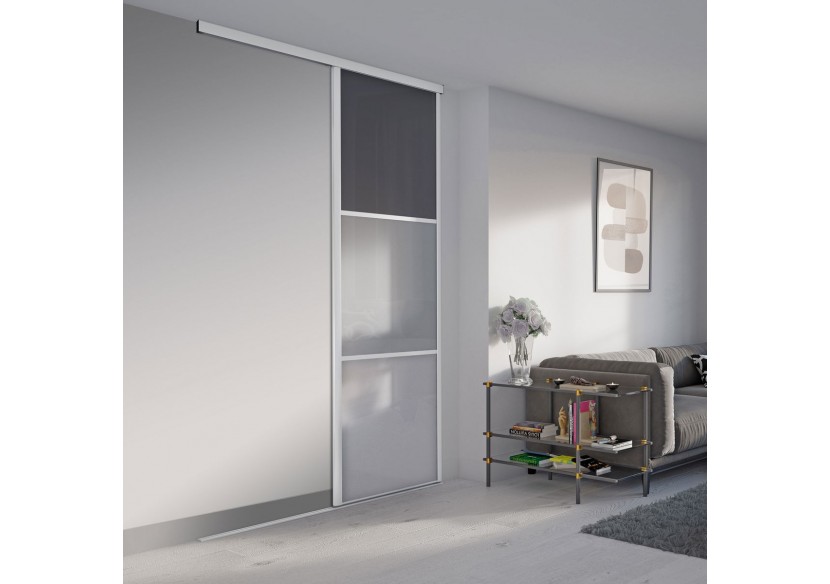 Façade de placard 1 portes coulissante Alouette laqué- Kazed : Confort'Mat