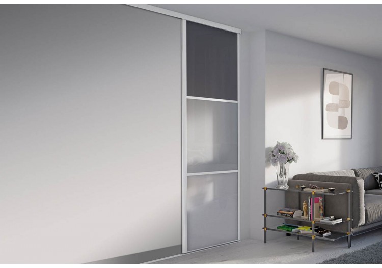 Façade de placard 1 portes coulissante Alouette laqué- Kazed : Confort'Mat