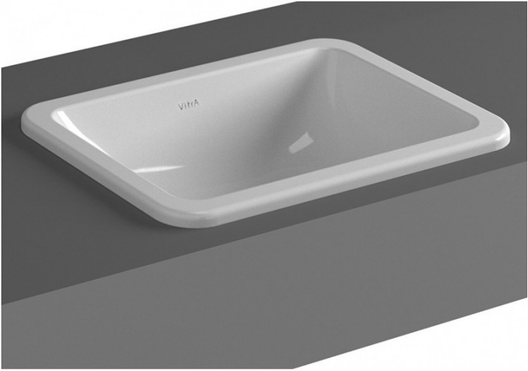 S20 vasque encastré 45 cm, 1 trou central pour robinet, avec trop-plein - 5473B003-0642 - Vitra