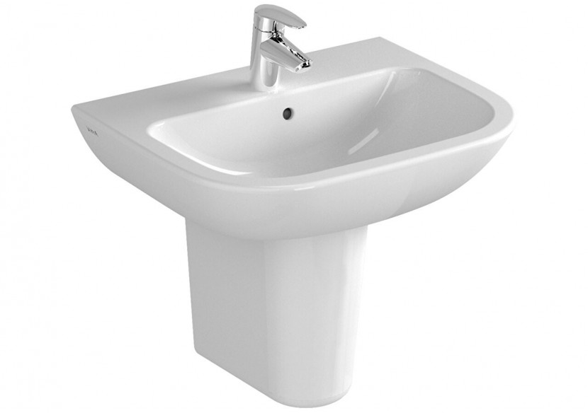 S20 lavabo 55 cm, 1 trou central pour robinet, avec trop-plein - 5502L003-0001 - Vitra