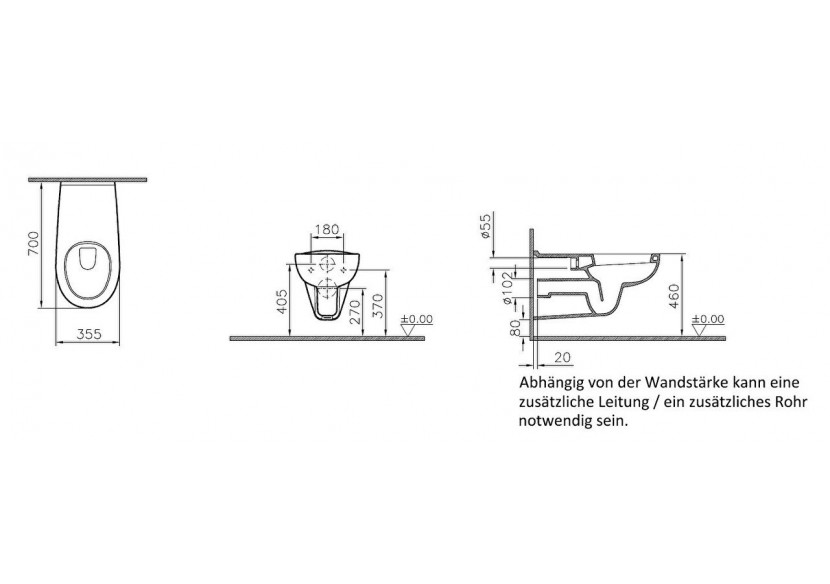 Conforma WC susp. 70 cm PMR, sans trou d’abattant, adapté pour chaise roulante - 5813B003-0979 - Vitra