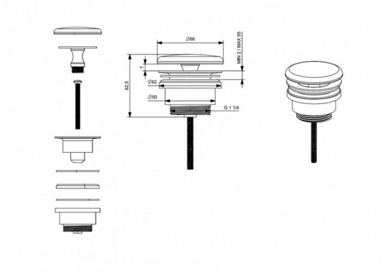 Sento Kids crépine pour lavabo/bidet s.t.-p., blanc 2