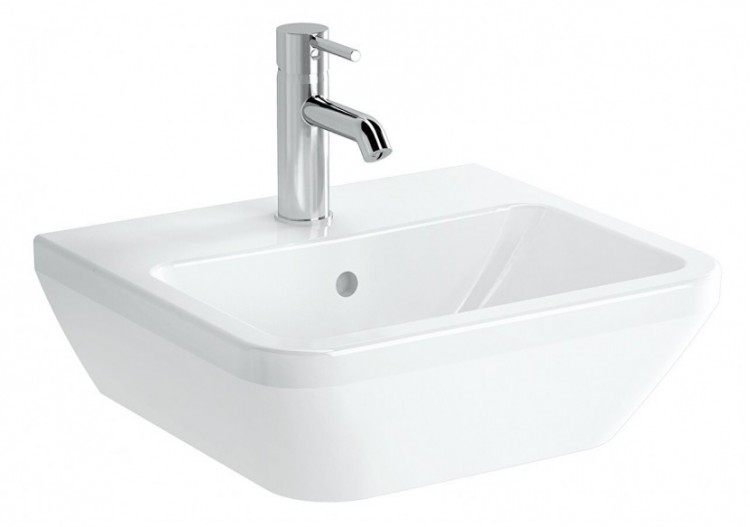 Integra lavabo carré, 45 cm, avec trou de robinet, avec trop-plein - 7047L003-0001 - Vitra