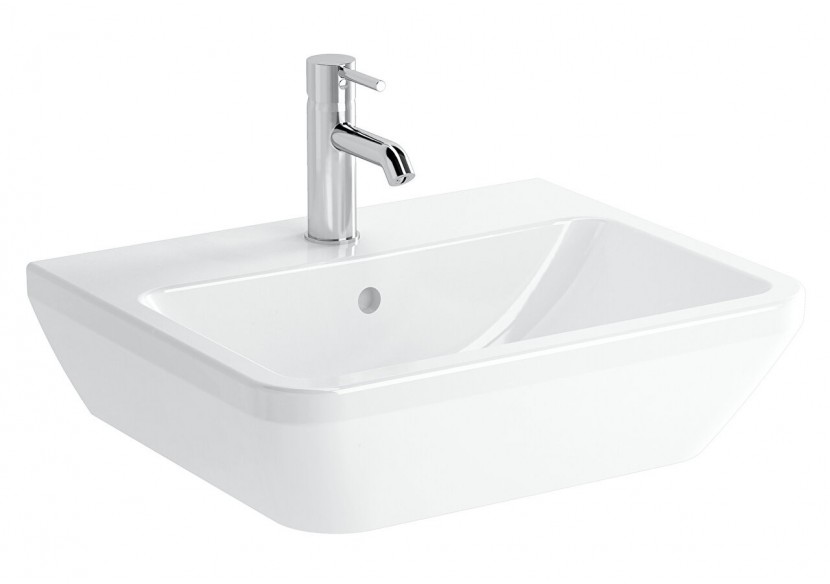 Integra lavabo carré, 55 cm, avec trou de robinet, avec trop-plein - 7049L003-0001 - Vitra