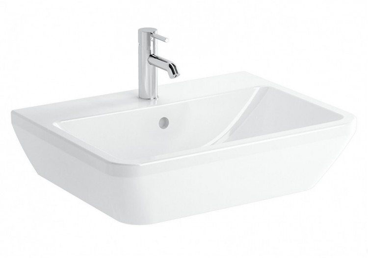 Integra lavabo carré, 65 cm, avec trou de robinet, avec trop-plein - 7051L003-0001 - Vitra