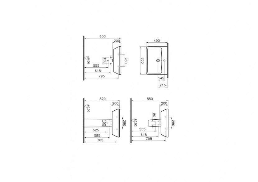 Integra lavabo carré, 65 cm, avec trou de robinet, avec trop-plein - 7051L003-0001 - Vitra Integra lavabo carré, 65 cm, avec trou de robinet, avec trop-plein - 7051L003-0001 - Vitra