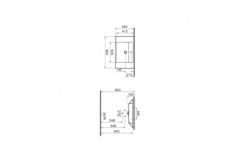 Plan céramique, 80x46 cm 1 trou de robinet, avec trou de trop-plein - 7056B003-0001 - Vitra Plan céramique, 80x46 cm 1 trou de robinet, avec trou de trop-plein - 7056B003-0001 - Vitra