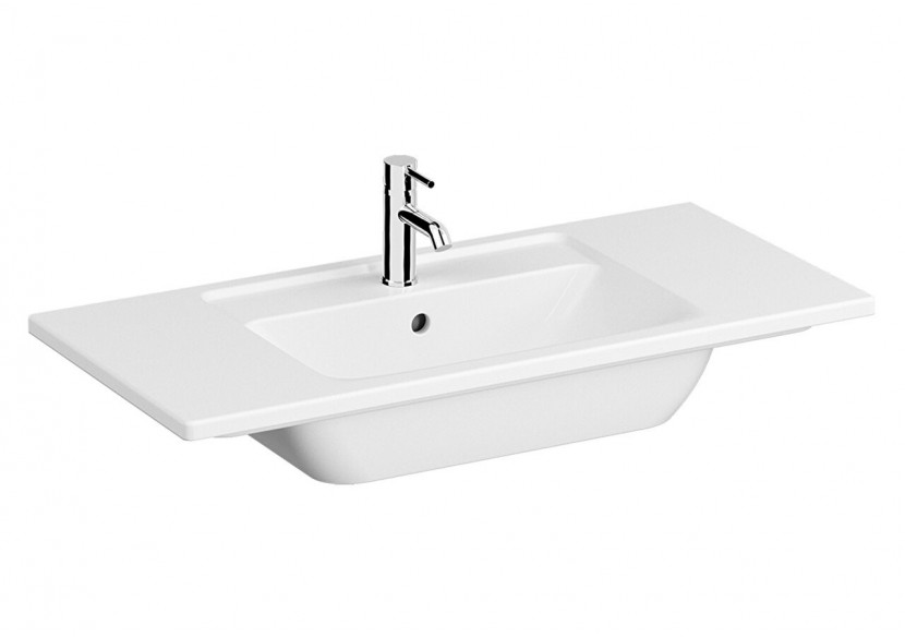 Plan céramique, 100x46 cm 1 trou de robinet, avec trou de trop-plein - 7057B003-0001 - Vitra Plan céramique, 100x46 cm 1 trou de robinet, avec trou de trop-plein - 7057B003-0001 - Vitra