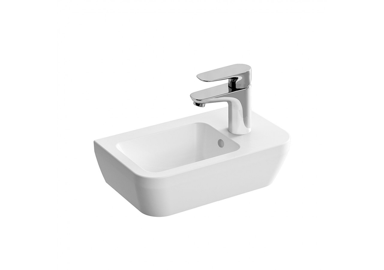 Integra lave-mains, trou de robinet à droite, bac à gauche, mural, avec trop-plein - 7091L003-0029 - Vitra