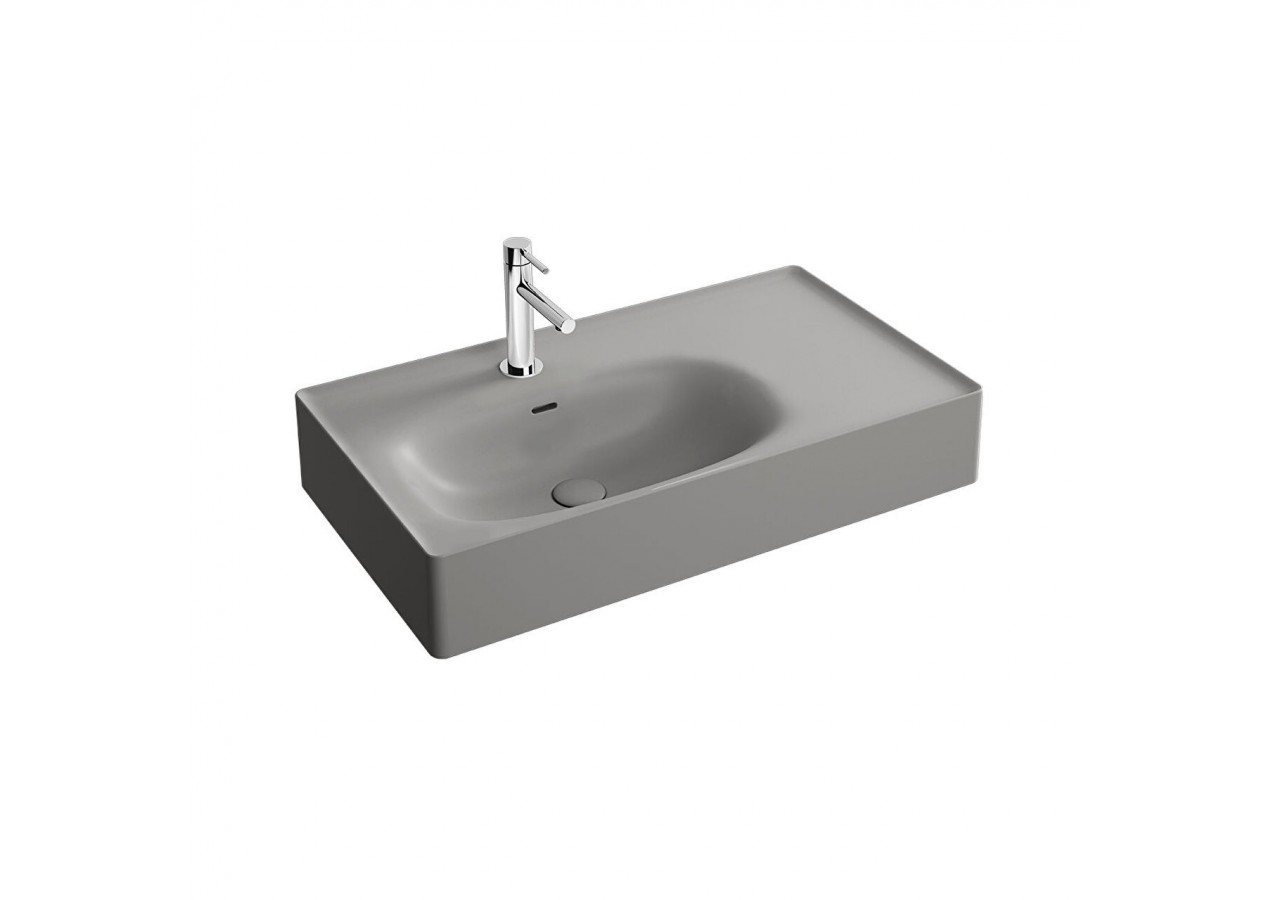 Equal lavabo, 80 cm, gris pierre mat - 7242B476-0001 - Vitra