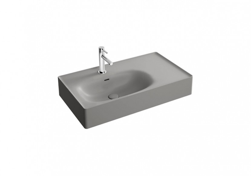 Equal lavabo, 80 cm, gris pierre mat - 7242B476-0001 - Vitra