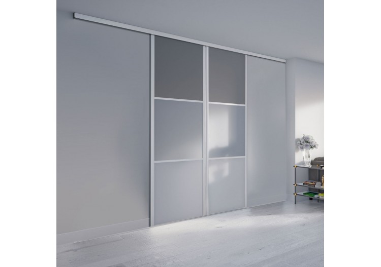 Façade de placard monorail 2 portes coulissante Alouette - Kazed : Confort'Mat 2