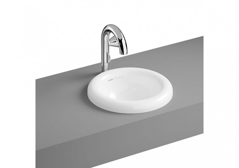 Liquid Lavabo encastré sans trou de robinet, sans trou de trop-plein, 40 cm Blanc - 7311B403-0016 - Vitra