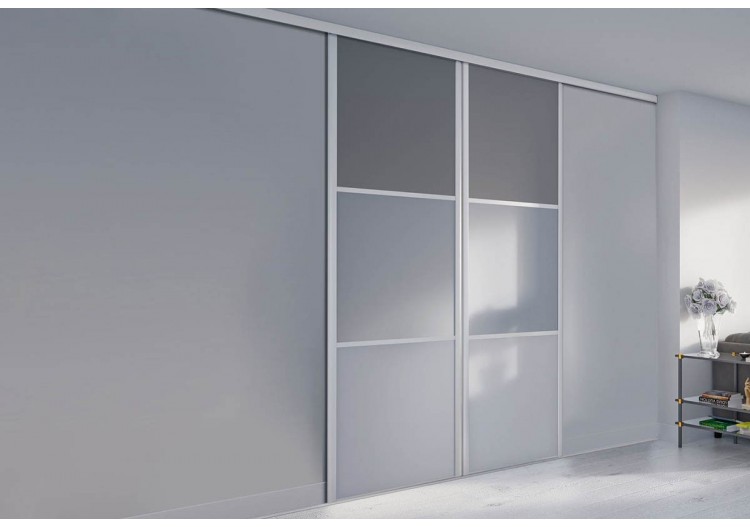 Façade de placard monorail 2 portes coulissante Alouette - Kazed : Confort'Mat