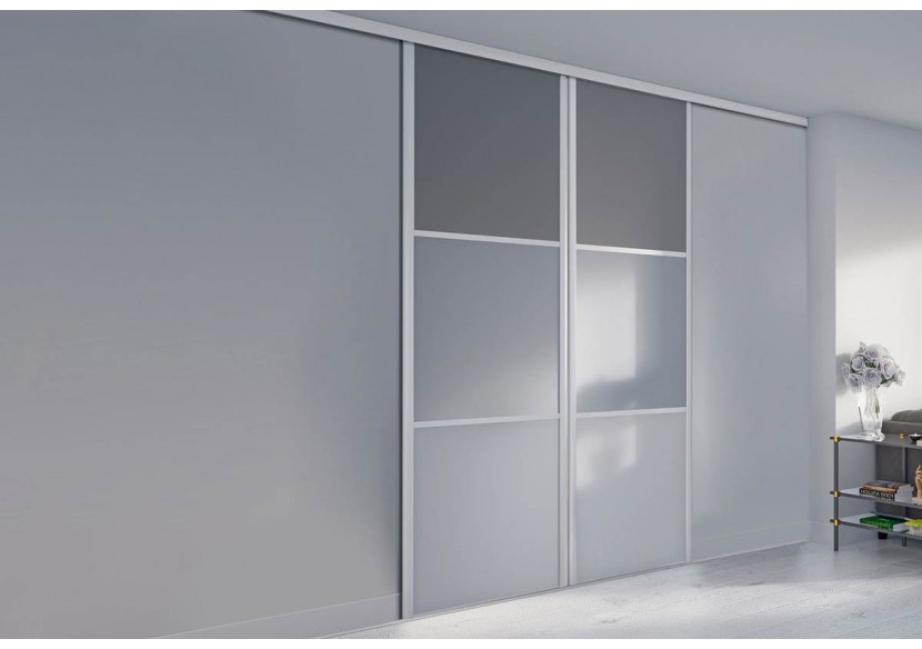 Façade de placard monorail 2 portes coulissante Alouette - Kazed : Confort'Mat