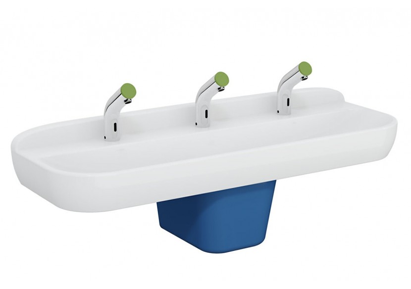 Sento Kids lavabo double, 125 cm, 1 hauteur, sans trop-plein, blanc - 7353B003-1741 - Vitra