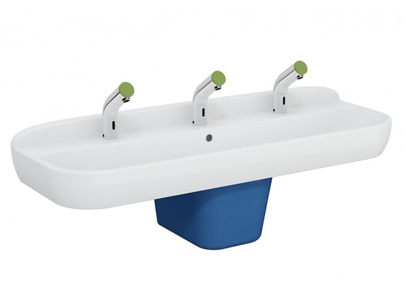 Sento Kids lavabo double, 125 cm, 1 hauteur, avec trop-plein, blanc - 7353B003-1742 - Vitra
