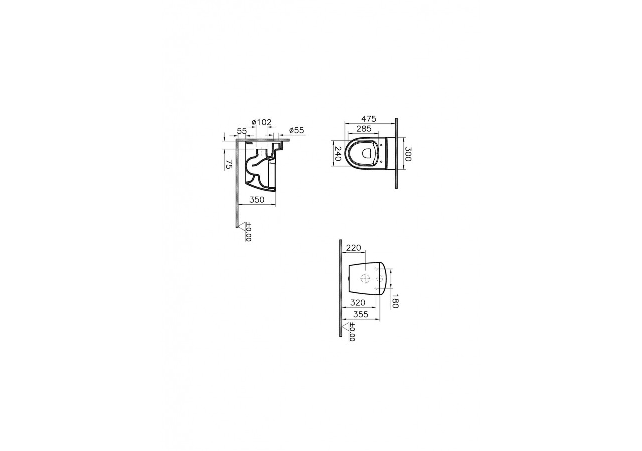 Sento Kids WC suspendu sans bride (Smooth Flush) - 7360B003-0075 - Vitra