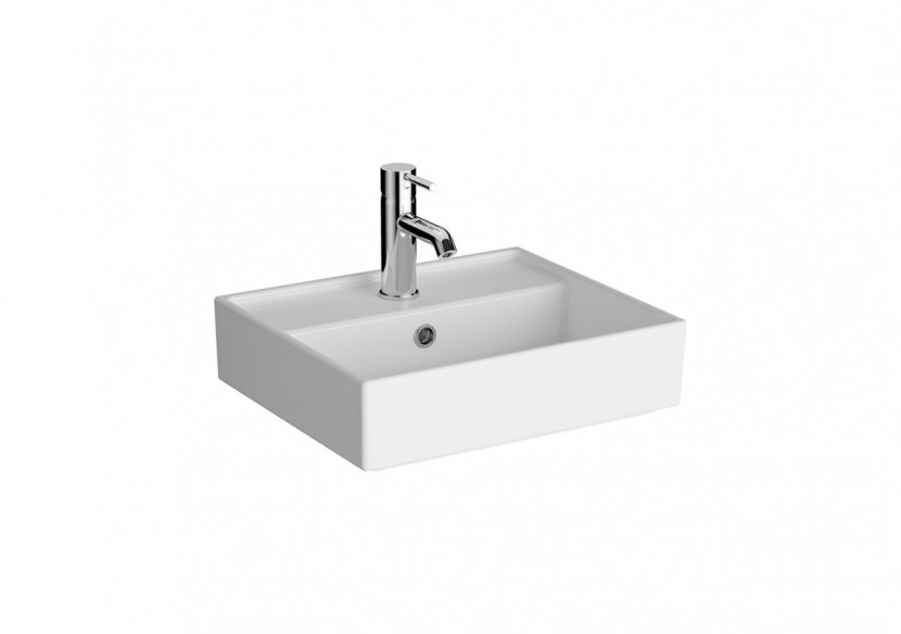 Lavabo compact, 45x38 cm 1 trou de robinet, avec trou de trop-plein - 7400B003-0001 - Vitra