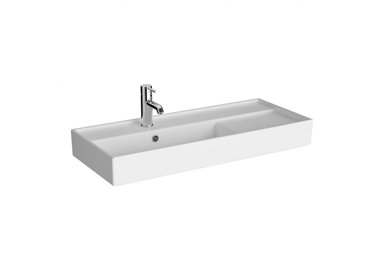 Lavabo compact, 90x38 cm 1 trou de robinet, avec trou de trop-plein - 7402B003-0001 - Vitra