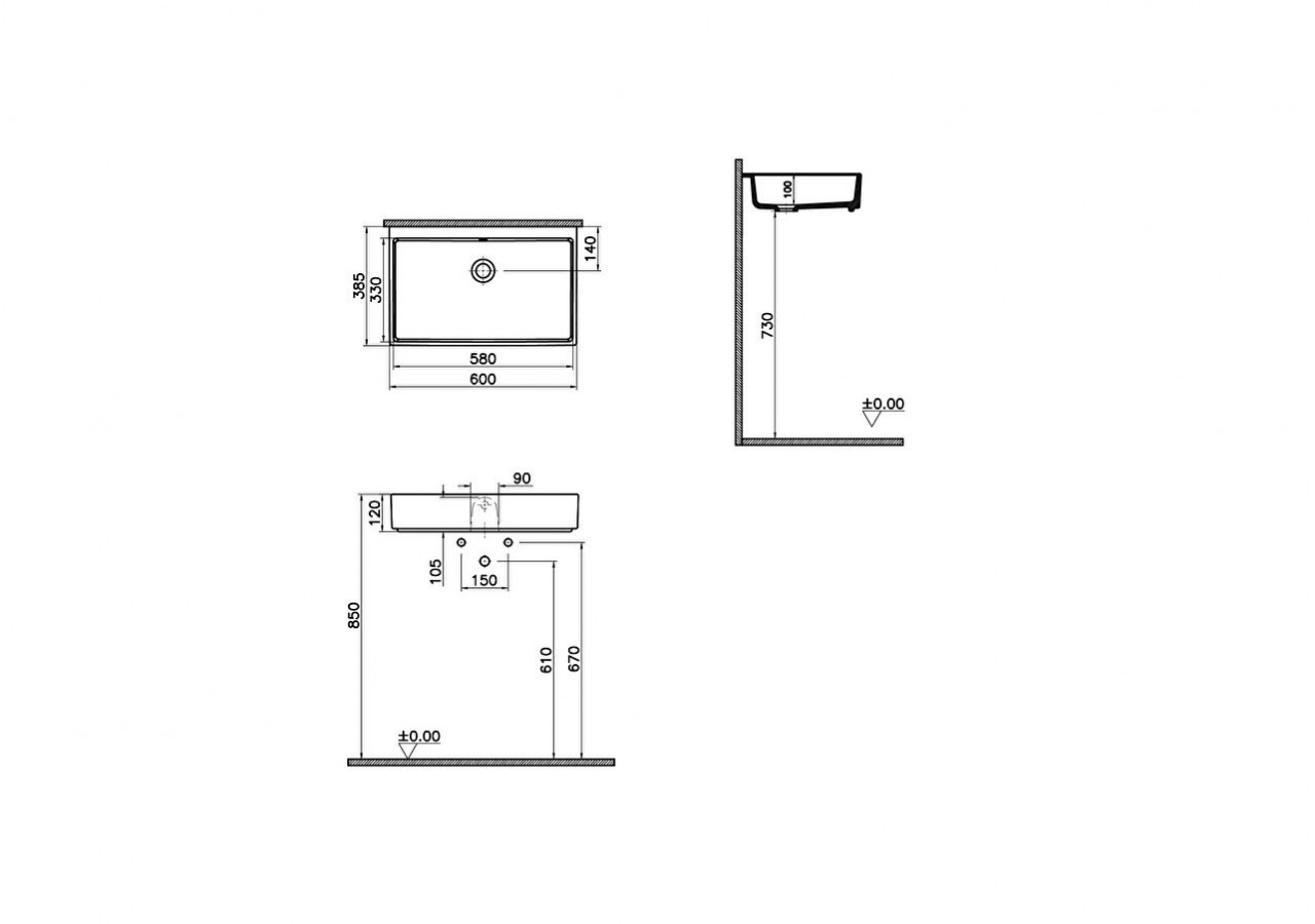 Lavabo compact à poser 45 cm_Sans trou de robinet, sans trou de trop-plein,pour pose sur meuble ou sur plan -7404B003-1860-Vitra
