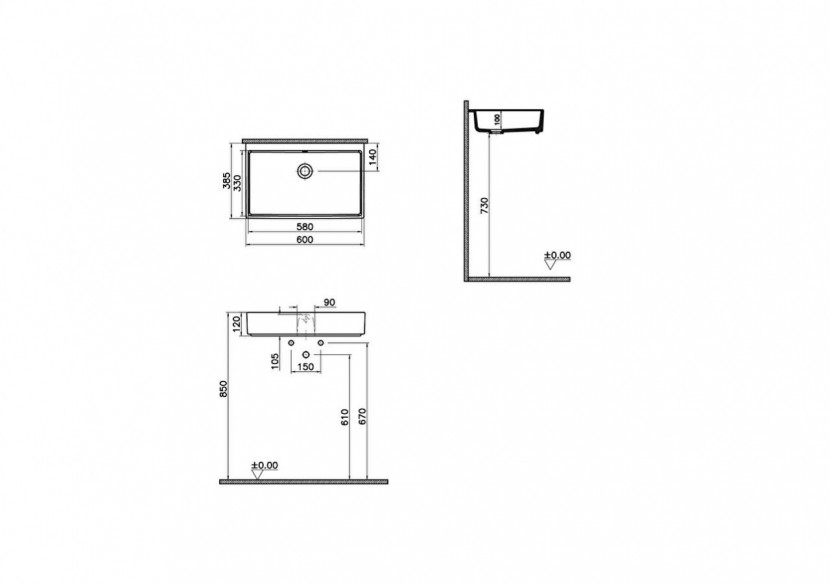 Lavabo compact à poser 45 cm_Sans trou de robinet, sans trou de trop-plein,pour pose sur meuble ou sur plan -7404B003-1860-Vitra