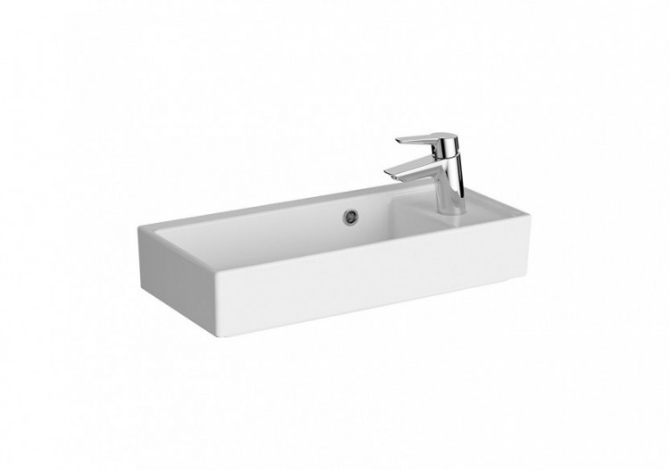 Lavabo compact, 60x28 cm 1 trou de robinet à droite, avec trou de trop-plein - 7406B003-0029 - Vitra