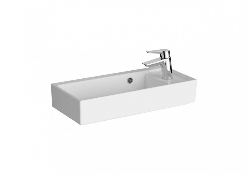 Lavabo compact, 60x28 cm 1 trou de robinet à droite, avec trou de trop-plein - 7406B003-0029 - Vitra