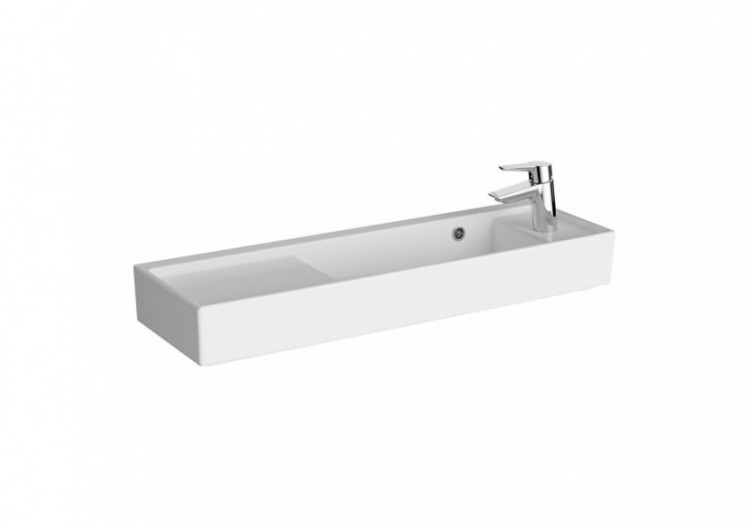 Lavabo compact, 90x28 cm 1 trou de robinet à droite, avec trou de trop-plein - 7407B003-0029 - Vitra