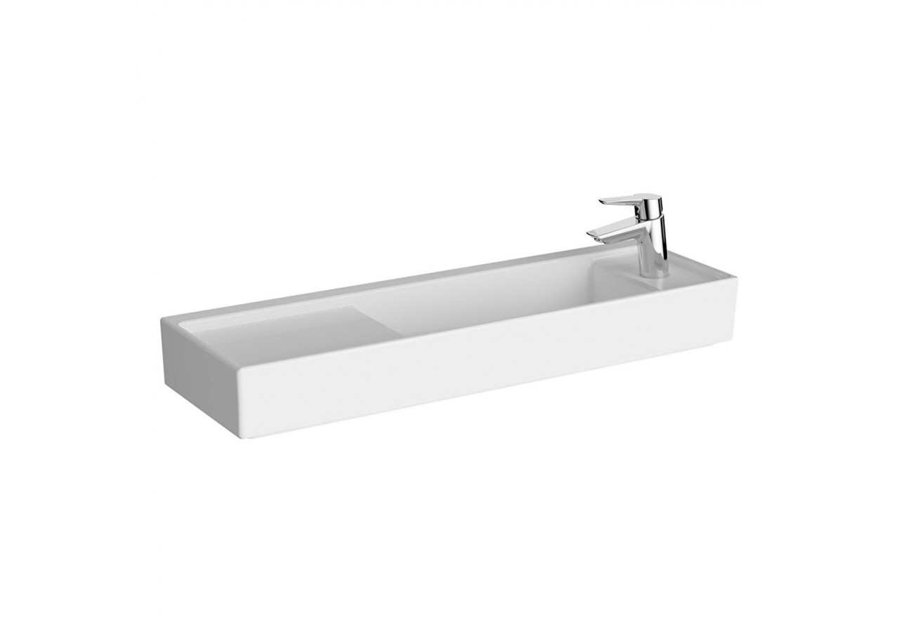 Lavabo compact, 90x28 cm 1 trou de robinet à droite, sans trou de trop-plein - 7407B003-0294 - Vitra