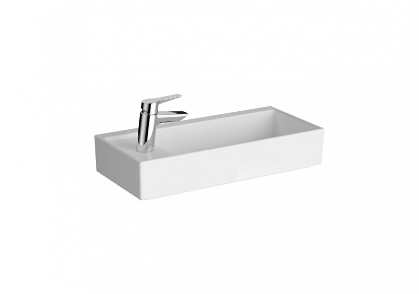 Lavabo compact, 60x28 cm 1 trou de robinet à gauche, sans trou de trop-plein - 7408B003-0052 - Vitra