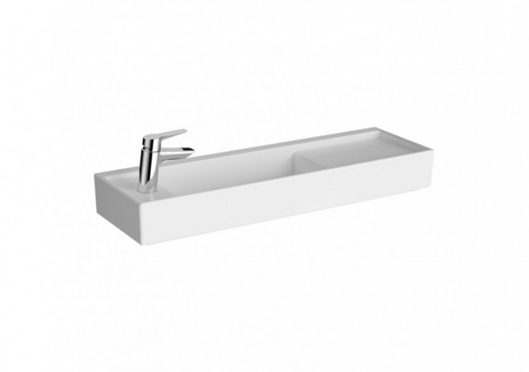 Lavabo compact, 90x28 cm 1 trou de robinet à gauche, sans trou de trop-plein - 7409B003-0052 - Vitra