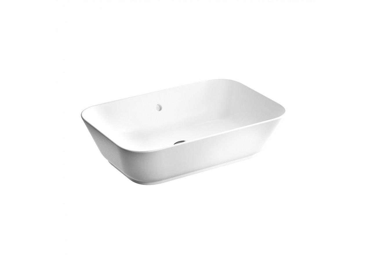 Geo vasque, rectangulaire, 60 cm, sans trou pour robinet, avec trop-plein, blanc - 7425B003-0012 - Vitra