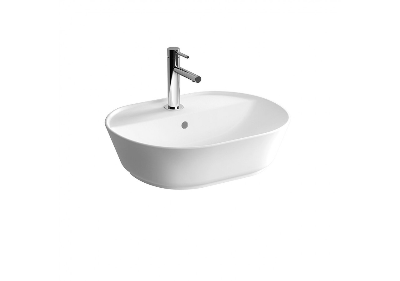 Geo lavabo rectifiée 55 cm, avec trop-plein, blanc - 7428B003-0001 - Vitra